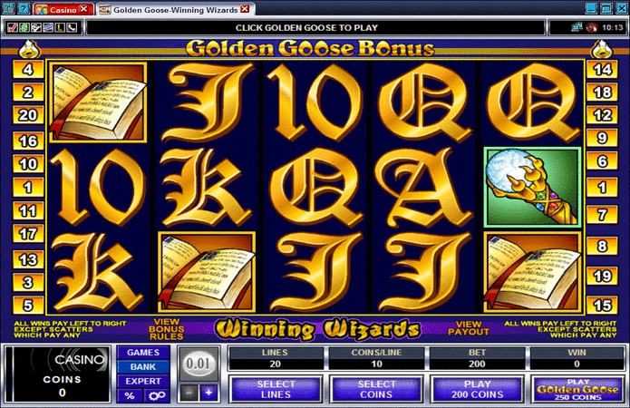 Golden Goose Winning Wizards Slot Machine
