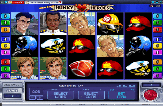 Sneak a Peek Hunky Heroes Slot Machine
