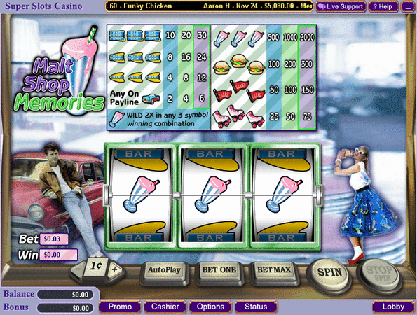 Malt Shop Memories Slot Game